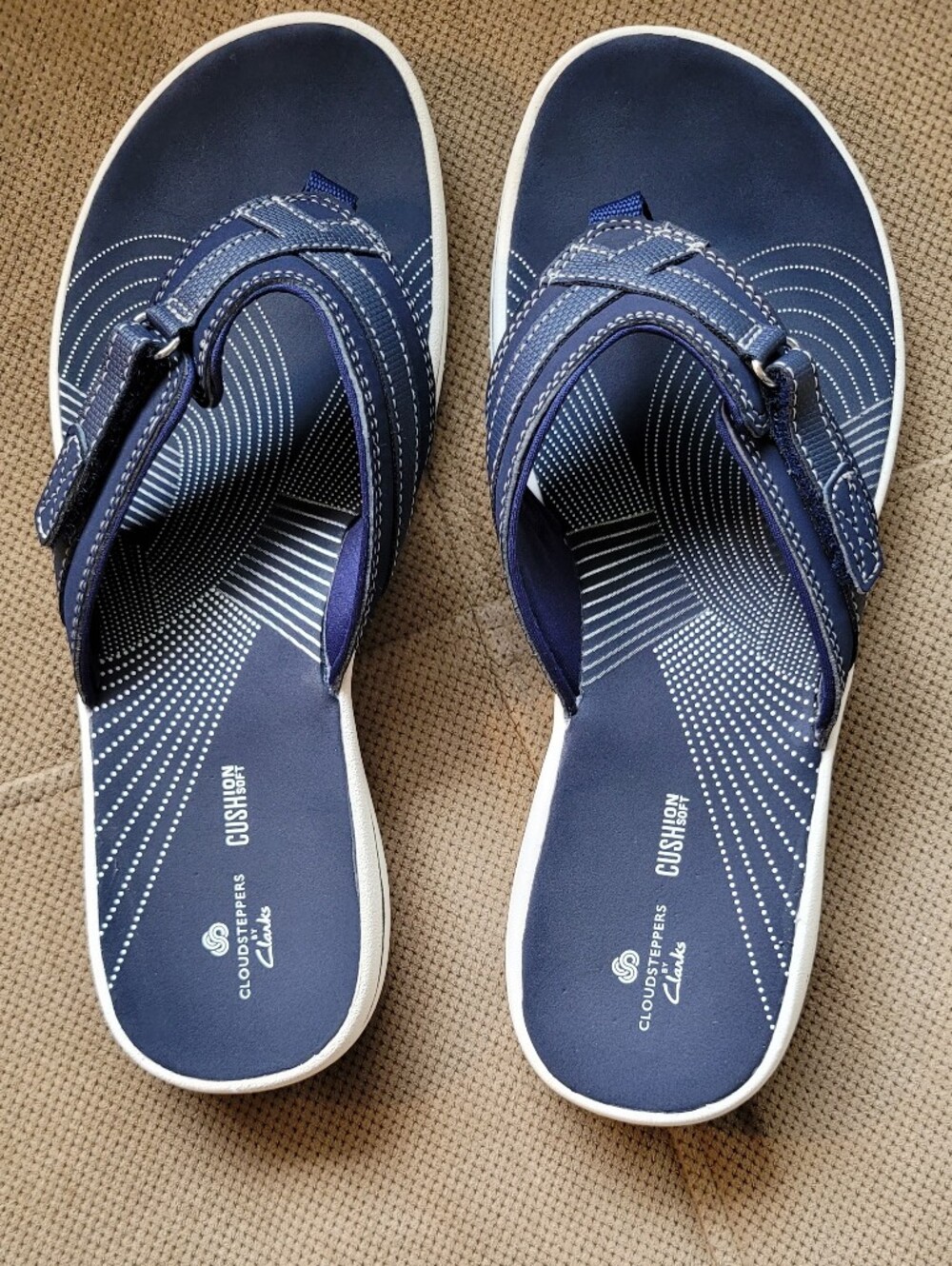 Cloud-steppers By Clarks In Navy Blue, White & Silver Details. - Picture 4 of 5